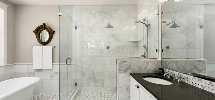 bathroom shower door installation in Transcona