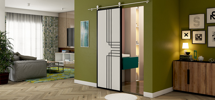 sliding bathroom door installation in Transcona